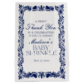 Blue Talavera Tile Fiesta Baby Sprinkle Favoriten Mittlere Geschenktüte (Rückseite)