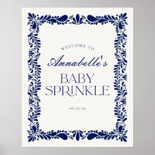 Blue Talavera Tile Fiesta Baby Sprinkle Willkommen Poster
