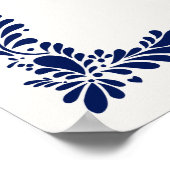 Blue Talavera Tile Fiesta Bridal Brunch Willkommen Poster (Ecke)