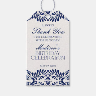 Blue Talavera Tile Fiesta Geburtstagsparty Favorit Geschenkanhänger