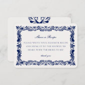 Blue Talavera Tile Share Rezept Einladung einfügen (Vorne/Hinten)