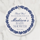 Blue Talavera Tile Spanische Fiesta Babydusche Geschenkanhänger (Rückseite)