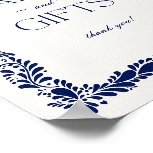 Blue Talavera Tile Spanische Karten und Geschenke  Poster (Ecke)