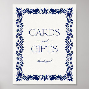 Blue Talavera Tile Spanische Karten und Geschenke Poster
