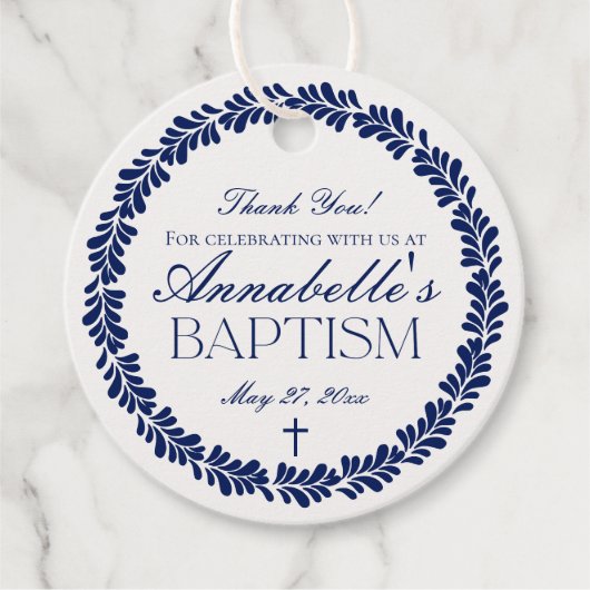 Blue Talavera Tile Spanischer Fiesta Taufkreislauf Geschenkanhänger (Vorderseite)