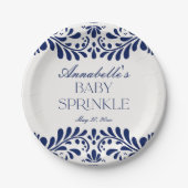 Blue Talavera Tile Spanish Fiesta Baby Spinkle Pappteller (Vorderseite)