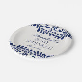 Blue Talavera Tile Spanish Fiesta Baby Spinkle Pappteller (Schrägansicht)