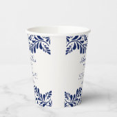 Blue Talavera Tile Spanish Fiesta Baby Sprinkle Pappbecher (Links)