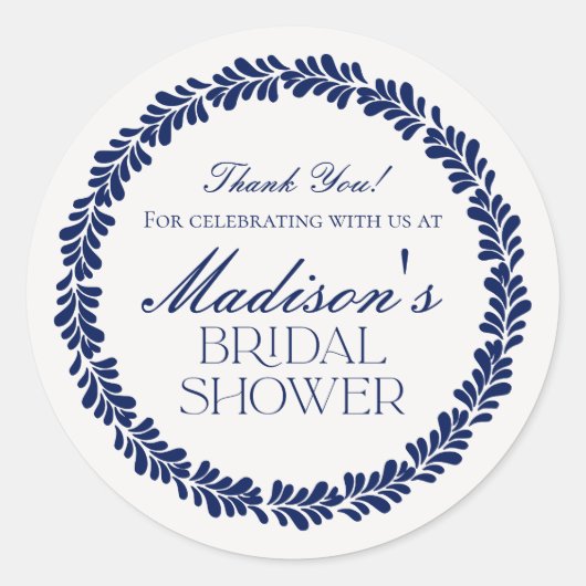 Blue Talavera Tile Spanish Fiesta Brautparty Runder Aufkleber (Vorderseite)