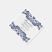 Blue Talavera Tile Spanish Fiesta Bridal Brunch Serviette (Ecke)