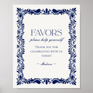 Blue Talavera Tile Spanish Fiesta Favoriten Zeiche Poster