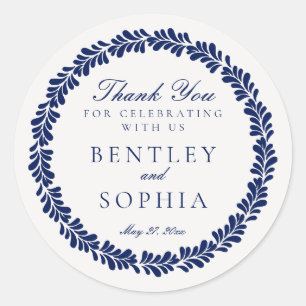 Blue Talavera Tile Spanish Fiesta Gastgeschenk Hoc Runder Aufkleber