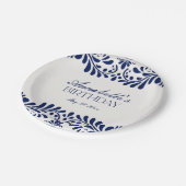 Blue Talavera Tile Spanish Fiesta Geburtstag Pappteller (Schrägansicht)