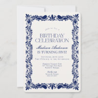 Blue Talavera Tile Spanish Fiesta Geburtstagsparty
