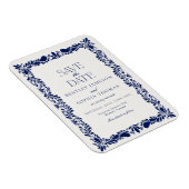 Blue Talavera Tile Spanish Fiesta Save the Date Magnet (Rechte Seite)