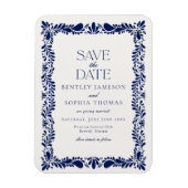 Blue Talavera Tile Spanish Fiesta Save the Date Magnet (Vertikal)
