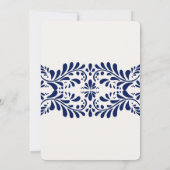 Blue Talavera Tile Spanish Fiesta Taufe Einladung (Rückseite)