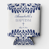 Blue Talavera Tile Spanish Fiesta Taufe Favoriten Dosenkühler (Vorderseite)