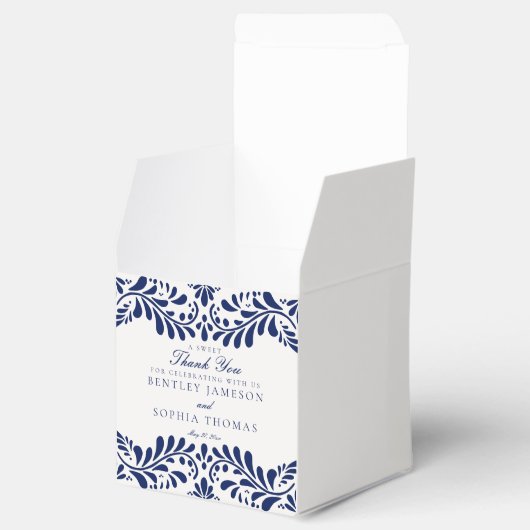 Blue Talavera Tile Spanish Fiesta Wedding Geschenkschachtel (Geöffnet)