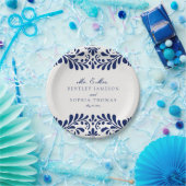 Blue Talavera Tile Spanish Fiesta Wedding Pappteller (Party)