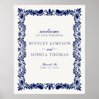Blue Talavera Tile Spanish Fiesta Wedding Willkomm