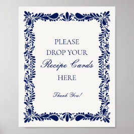 Blue Talavera Tile Spanish Gemeinsames Rezept Brid Poster