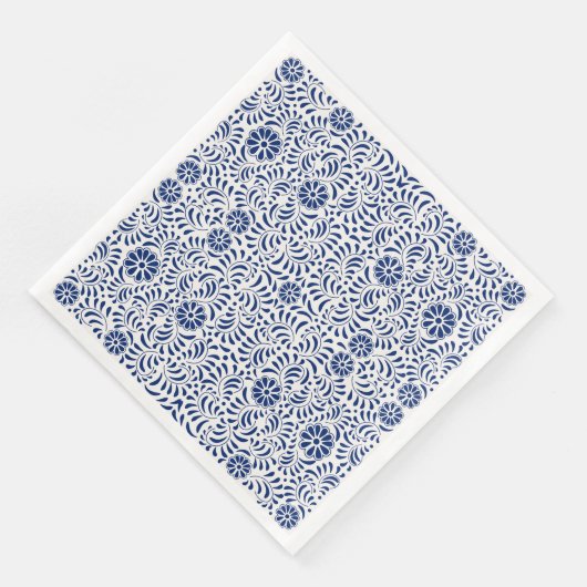 Blue Talavera Tile Spanish Style Fiesta Serviette (Ecke)