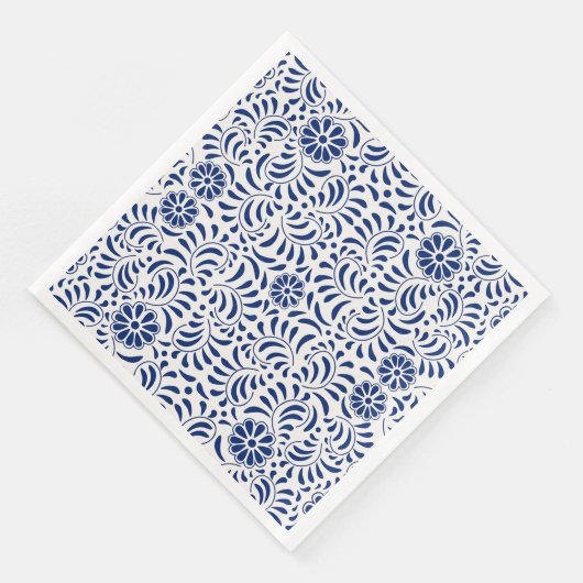 Blue Talavera Tile Spanish Style Fiesta Serviette (Ecke)