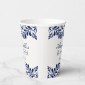 Blue Talavera Tile Spanish Style Fiesta Taufe Pappbecher (Rechts)