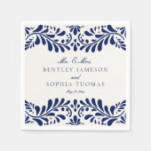 Blue Talavera Tile Spanish Style Fiesta Wedding Serviette (Vorderseite)