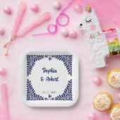 Blue Talavera Tiles Wedding Pappteller (Party)