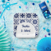 Blue Talavera Tiles Wedding Pappteller (Party)
