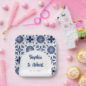 Blue Talavera Tiles Wedding Pappteller (Party)