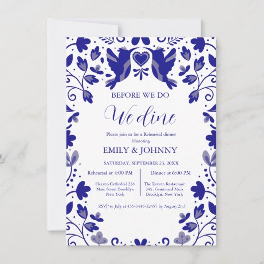 Blue Talavera Vor unserer Probe Abendessen Ankündigung (Vorderseite)