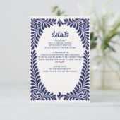 Blue Talavera Wedding Begleitkarte (Stehend Vorderseite)