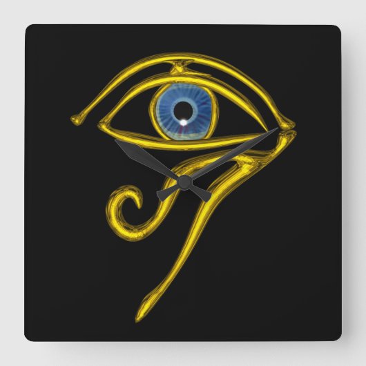 BLUE TALISMAN ,Black Quadratische Wanduhr (Vorderseite)