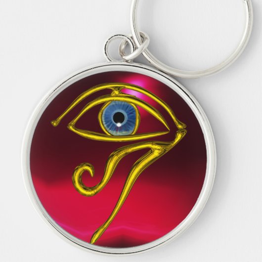 BLUE TALISMAN / EYE OF HORUS ,Red Ruby Schlüsselanhänger (Vorne)