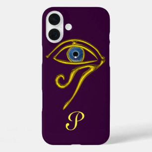 BLUE TALISMAN, GOLD HORUD AUGENMONOGRAMM Lila iPhone 16 Plus Hülle