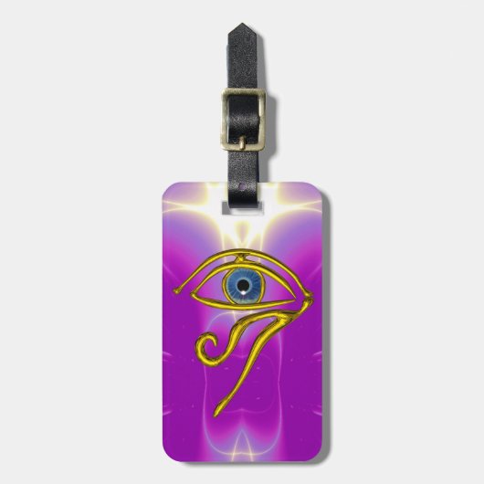 BLUE TALISMAN, GOLD HORUS AUGE Pink Fuchsia Violet Gepäckanhänger (Vorderseite vertikal)