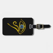 BLUE TALISMAN, GOLD HORUS EYE Black Gepäckanhänger (Vorderseite horizontal)