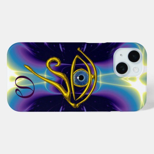 BLUE TALISMAN HORUS AUGE MONOGRAM Blau Lila Case-Mate iPhone Hülle (Rückseite (Horizontal))