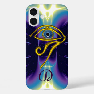 BLUE TALISMAN MONOGRAM Violett Lila weiß iPhone 16 Plus Hülle