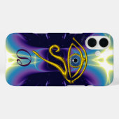 BLUE TALISMAN MONOGRAM Violett Lila weiß Case-Mate iPhone Hülle (Rückseite (Horizontal))