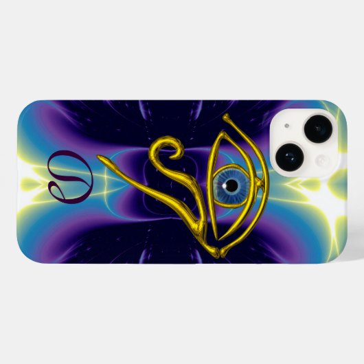 BLUE TALISMAN MONOGRAM Violett Lila weiß Case-Mate iPhone Hülle (Rückseite (Horizontal))