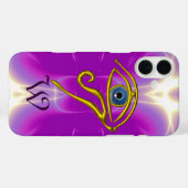 BLUE TALISMAN MONOGRAMM Pink Fuchsia Lila Case-Mate iPhone Hülle (Rückseite (Horizontal))