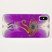 BLUE TALISMAN MONOGRAMM Pink Fuchsia Lila Case-Mate iPhone Hülle (Rückseite (Horizontal))