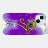 BLUE TALISMAN MONOGRAMM Pink Fuchsia Lila Case-Mate iPhone Hülle (Rückseite (Horizontal))