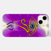 BLUE TALISMAN MONOGRAMM Pink Fuchsia Lila Case-Mate iPhone Hülle (Rückseite (Horizontal))