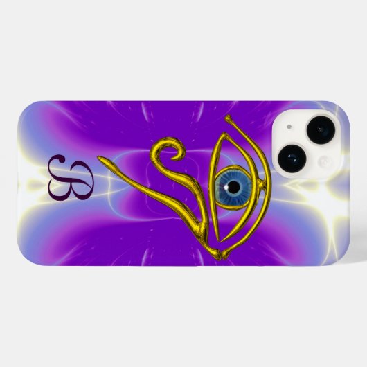 BLUE TALISMAN MONOGRAMM Pink Fuchsia Lila Case-Mate iPhone Hülle (Rückseite (Horizontal))