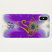 BLUE TALISMAN MONOGRAMM Pink Fuchsia Lila Case-Mate iPhone Hülle (Rückseite (Horizontal))